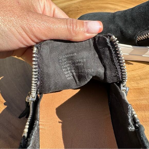 STEVE MADDEN Glammar Black Suede Zip Up Platform Court Sneaker Size 6.5 - Picture 4 of 8